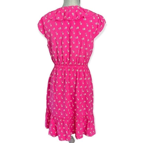 J. Crew New With Tags V-Neck Ruffle Faux Wrap Floral Print Dress Size 6 - Picture 3 of 5